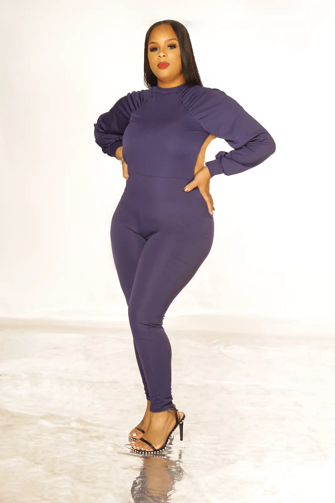 Ruched Up & Ready Jumpsuit – Navy Edition