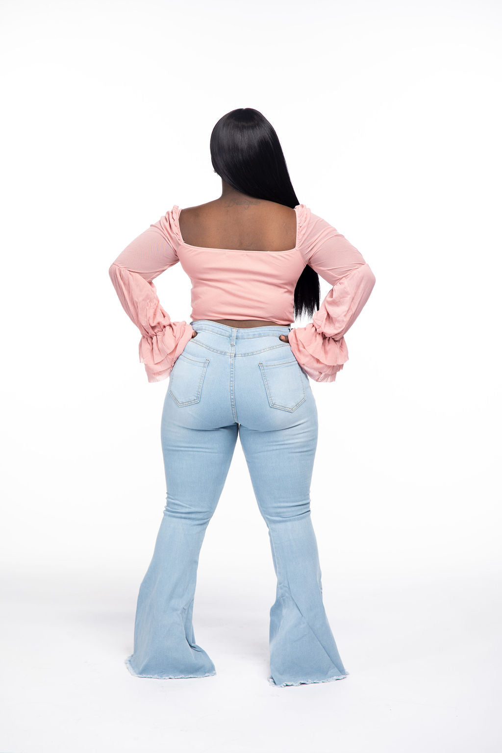 Flared Distressed Denim