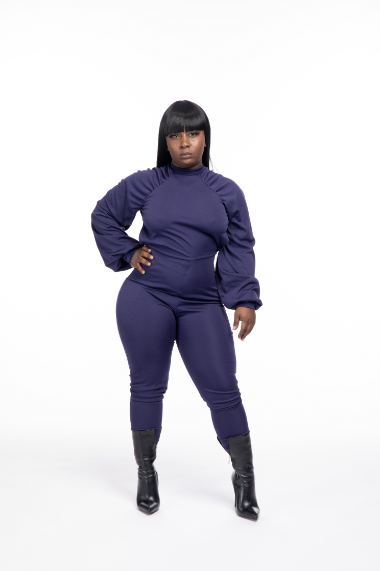Ruched Up & Ready Jumpsuit – Navy Edition